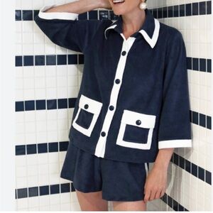 Lake x Atlantic pacific terry set navy size small